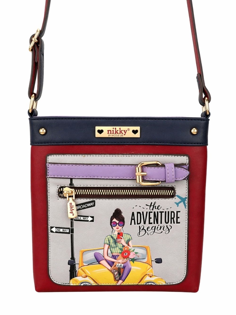 Nikky by Nicole Lee The Adventure Begins Graphic Colorblock Crossbody Bag